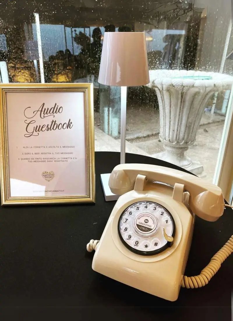 Audio guestbook setup at a wedding in Rome