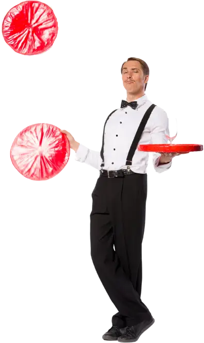 Crazy waiter performing at a wedding in Rome