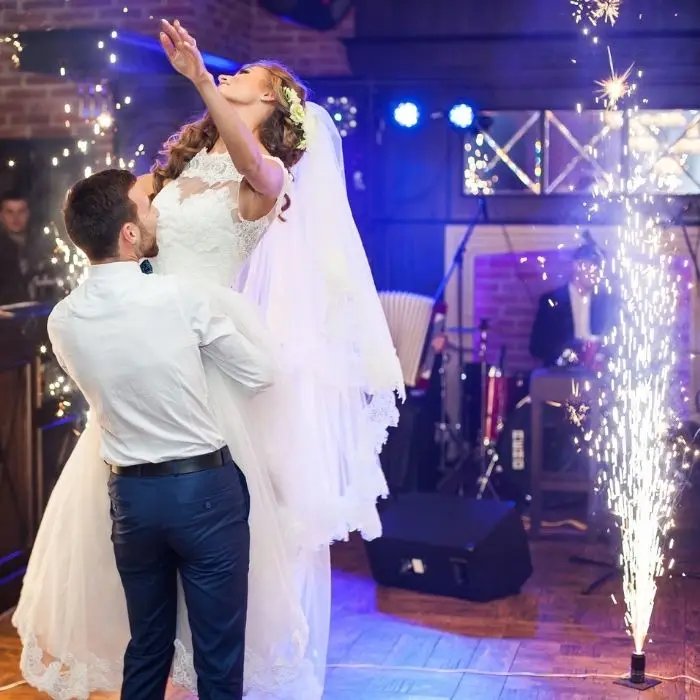 Cold sparklers at a wedding in Rome