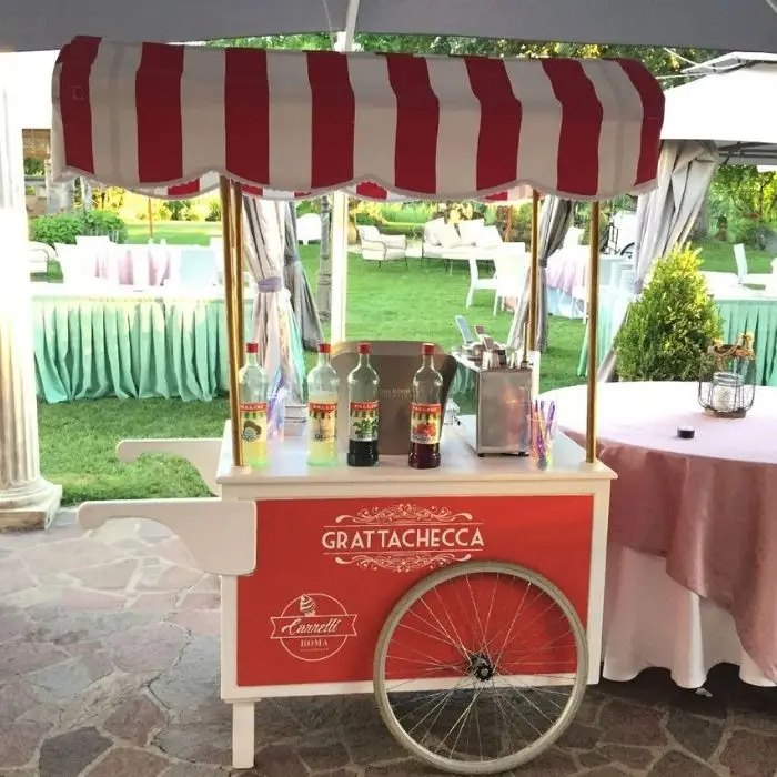 Grattachecca cart at a wedding in Rome