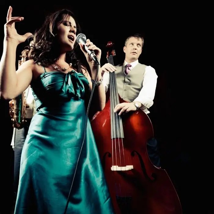 Live musicians performing at a wedding
