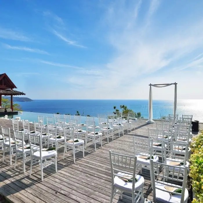 Wedding walkway by the sea
