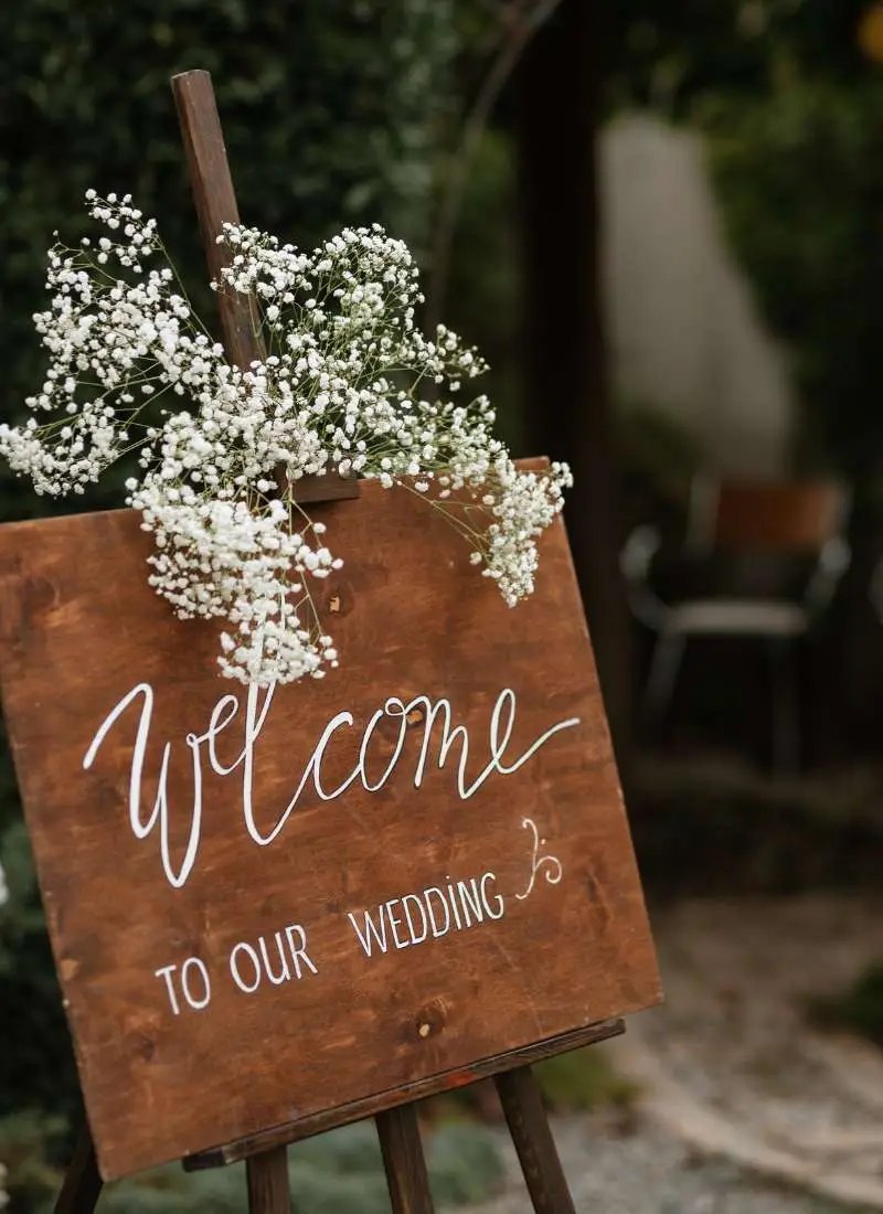 Welcome to our wedding sign in Rome