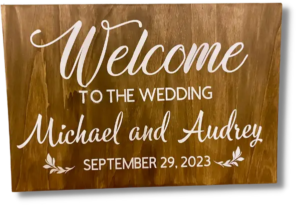 Personalised wedding welcome sign in Rome